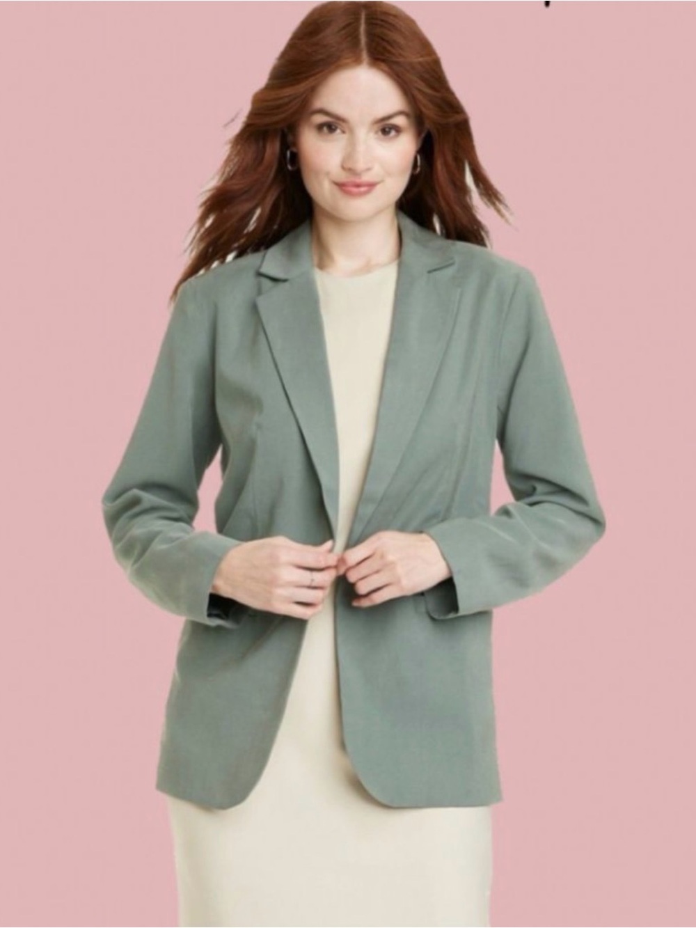 NWT A New Day Sage Green One Button Blazer Size Small Career Office Jacket